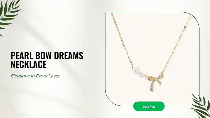 Pearl Bow Dreams Necklace by@Outfy
