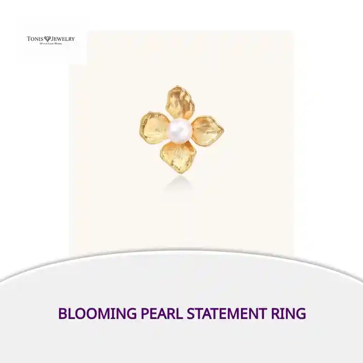 Blooming Pearl Statement Ring by@Outfy
