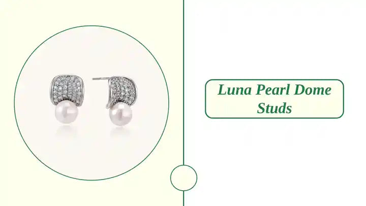 Luna Pearl Dome Studs by@Outfy