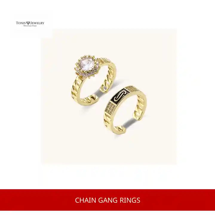 Chain Gang Rings by@Outfy
