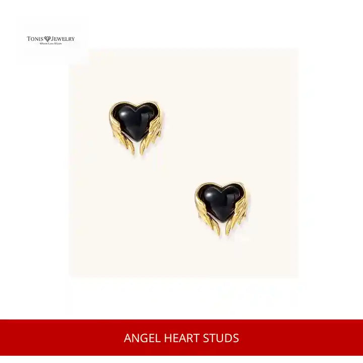 Angel Heart Studs by@Outfy