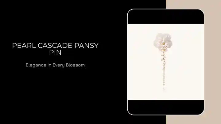 Pearl Cascade Pansy Pin by@Outfy