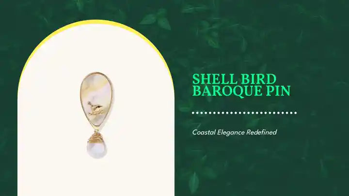 Shell Bird Baroque Pin by@Outfy