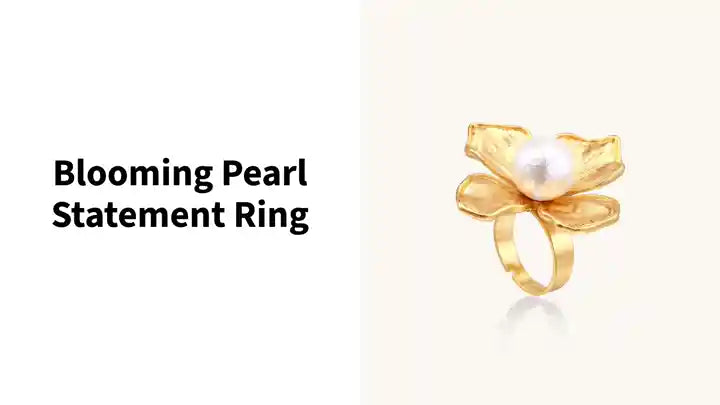 Blooming Pearl Statement Ring by@Outfy