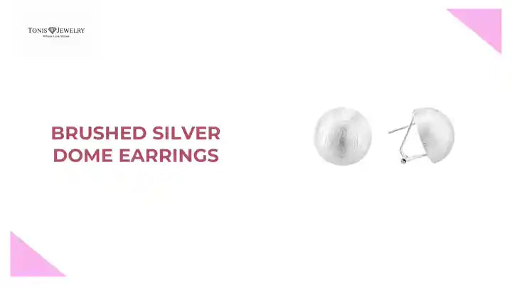 Brushed Silver Dome Earrings by@Outfy