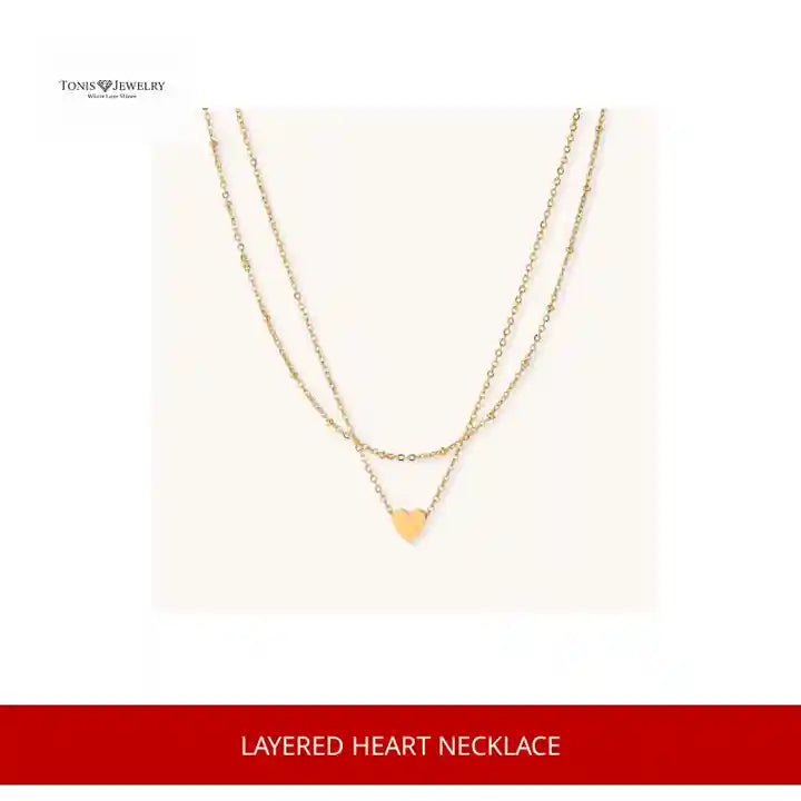 Layered Heart Necklace by@Outfy