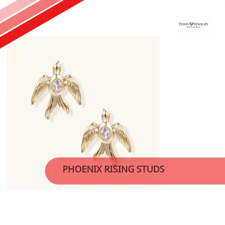 Phoenix Rising Studs by@Outfy