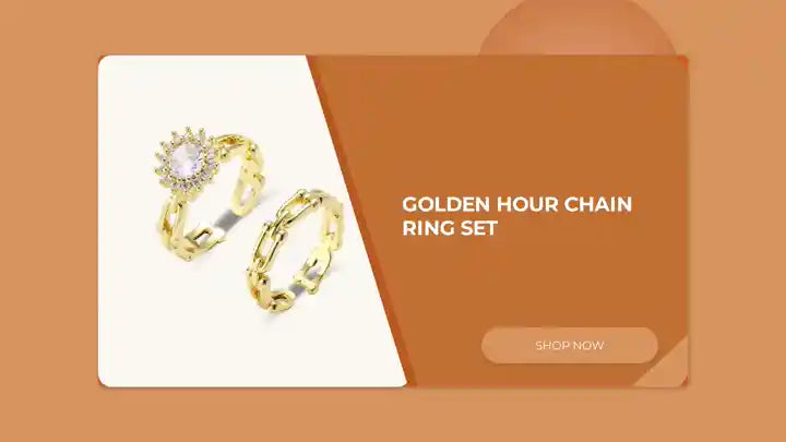 Golden Hour Chain Ring Set by@Outfy