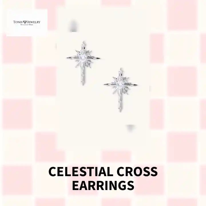 Celestial Cross Earrings by@Outfy