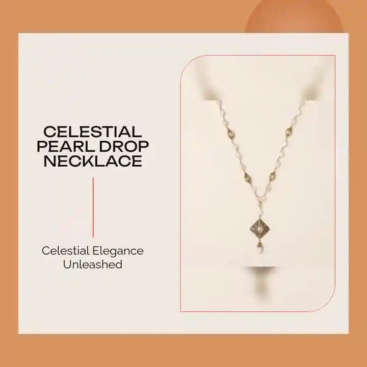 Celestial Pearl Drop Necklace by@Outfy