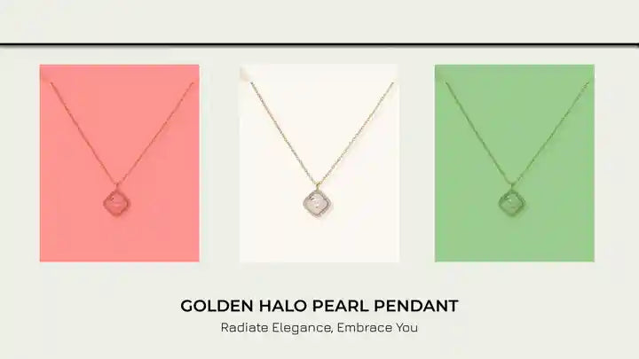Golden Halo Pearl Pendant by@Outfy