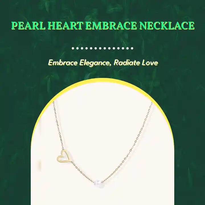 Pearl Heart Embrace Necklace by@Outfy