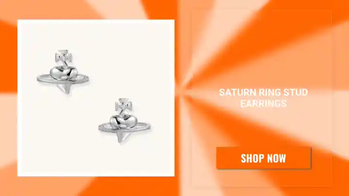 Saturn Ring Stud Earrings by@Outfy