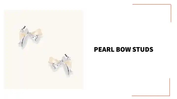 Pearl Bow Studs by@Outfy