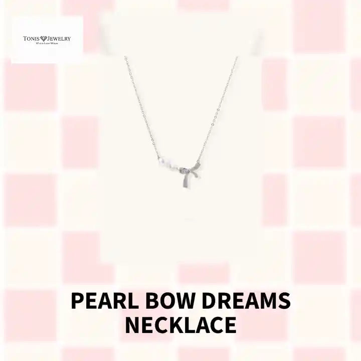 Pearl Bow Dreams Necklace by@Outfy