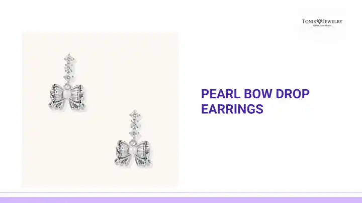 Pearl Bow Drop Earrings by@Outfy