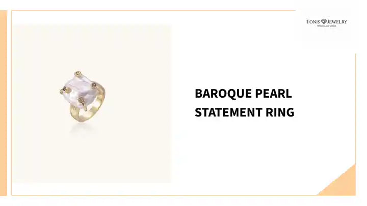 Baroque Pearl Statement Ring by@Outfy