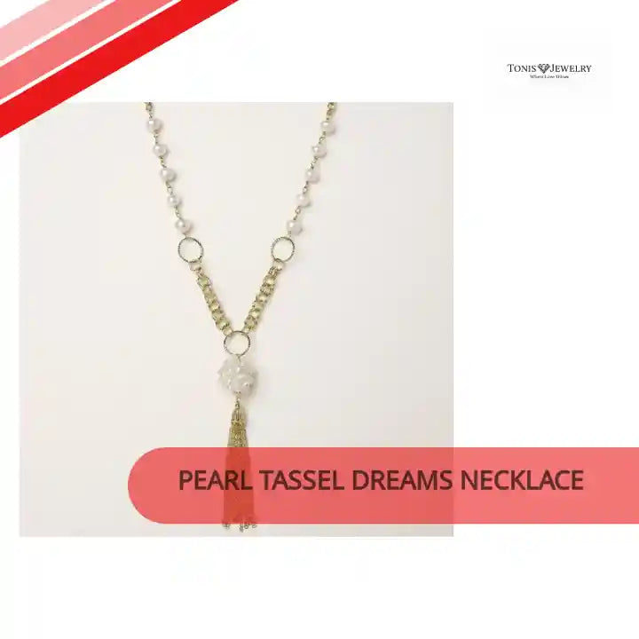 Pearl Tassel Dreams Necklace by@Outfy