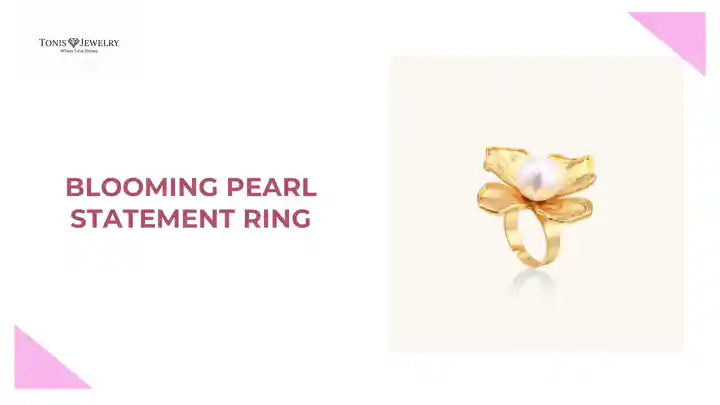 Blooming Pearl Statement Ring by@Outfy