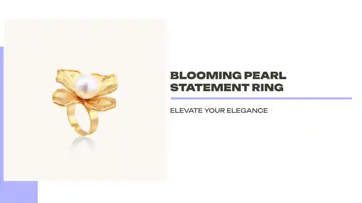 Blooming Pearl Statement Ring by@Outfy