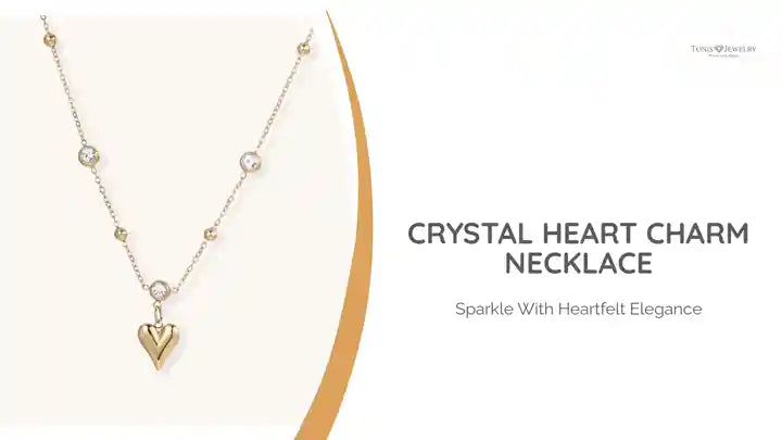 Crystal Heart Charm Necklace by@Outfy