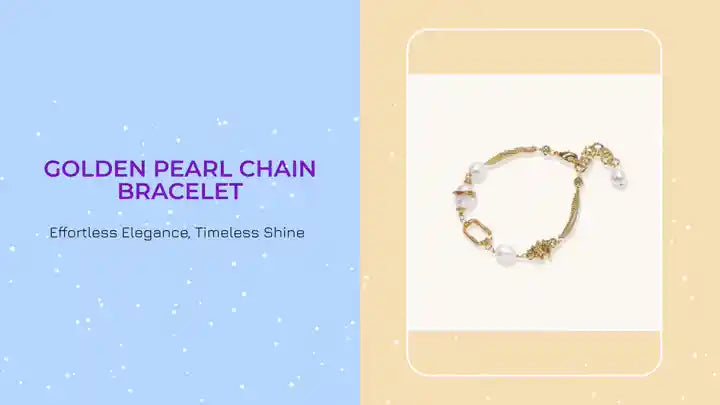 Golden Pearl Chain Bracelet by@Outfy