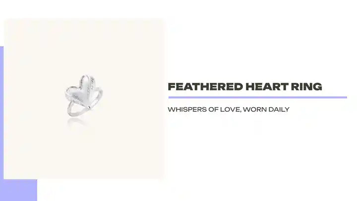 Feathered Heart Ring by@Outfy