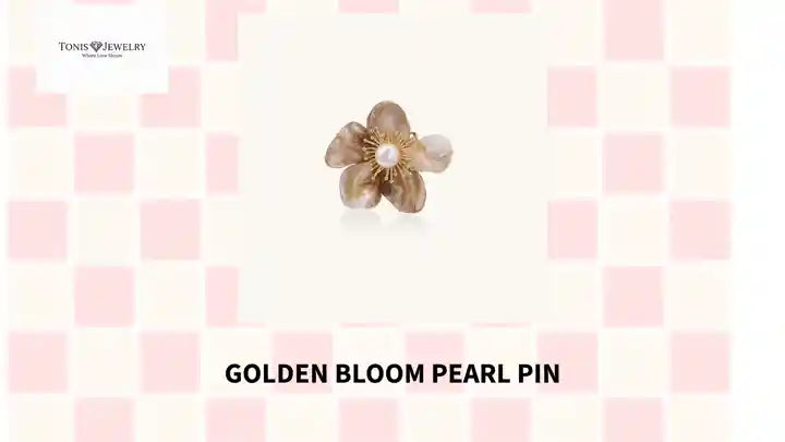 Golden Bloom Pearl Pin by@Outfy