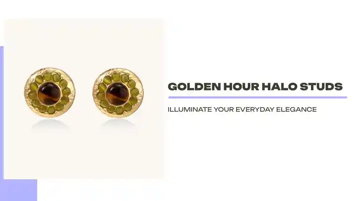 Golden Hour Halo Studs by@Outfy