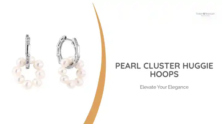 Pearl Cluster Huggie Hoops by@Outfy