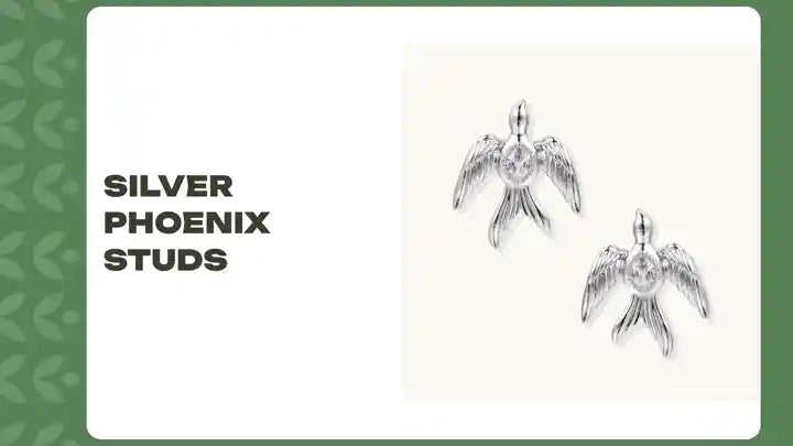 Silver Phoenix Studs by@Outfy