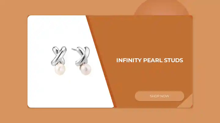 Infinity Pearl Studs by@Outfy