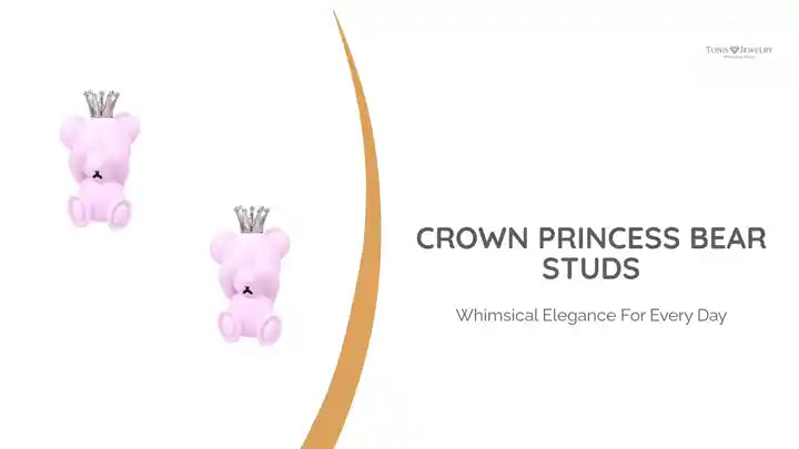 Crown Princess Bear Studs by@Outfy