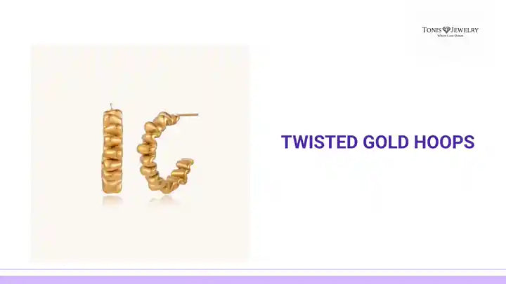Twisted Gold Hoops by@Outfy