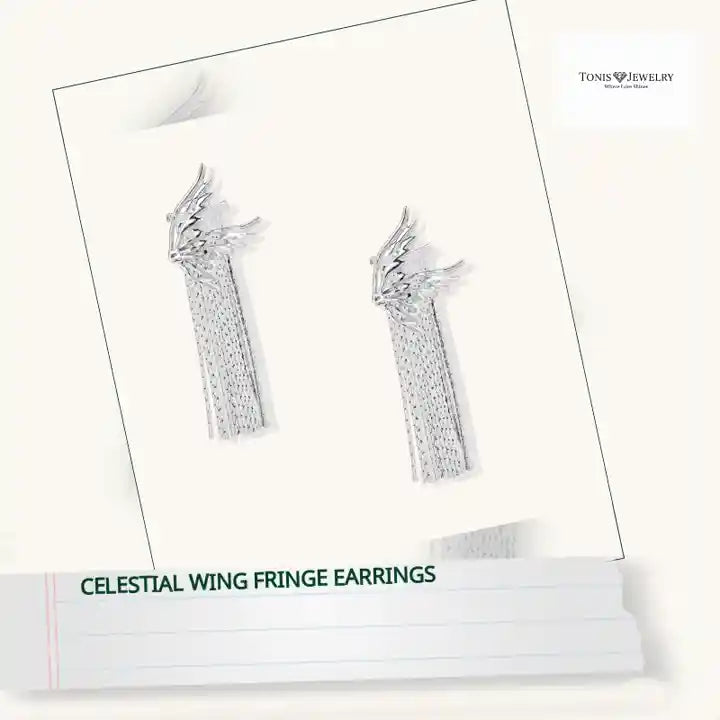 Celestial Wing Fringe Earrings by@Outfy