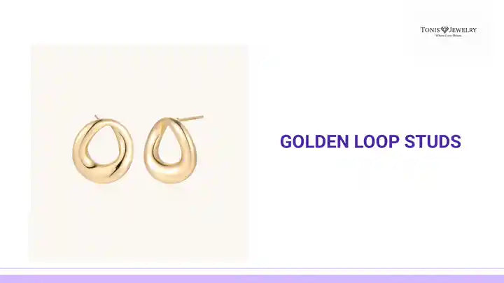 Golden Loop Studs by@Outfy