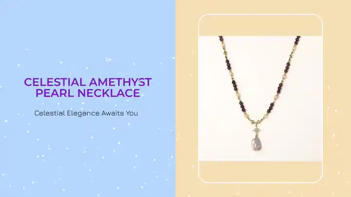 Celestial Amethyst Pearl Necklace by@Outfy