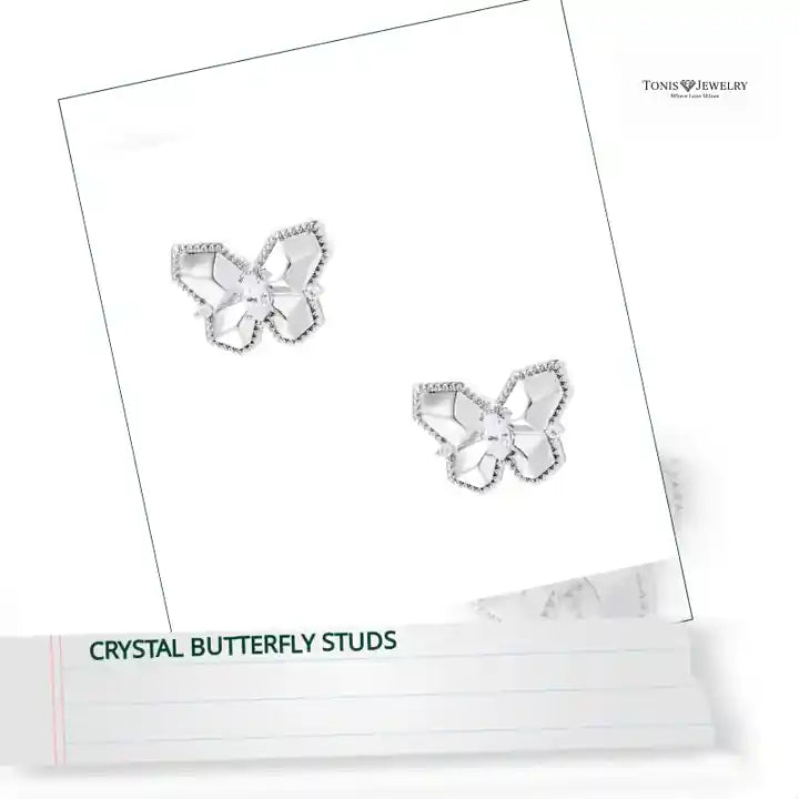 Crystal Butterfly Studs by@Outfy