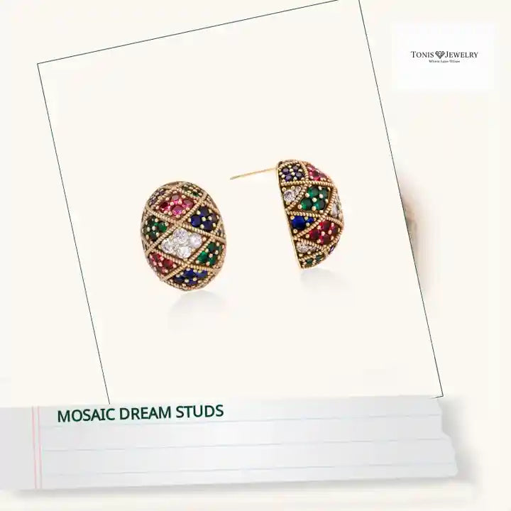 Mosaic Dream Studs by@Outfy