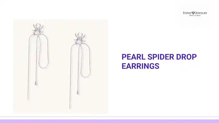 Pearl Spider Drop Earrings by@Outfy