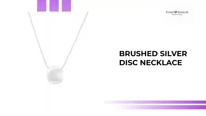 Brushed Silver Disc Necklace by@Outfy