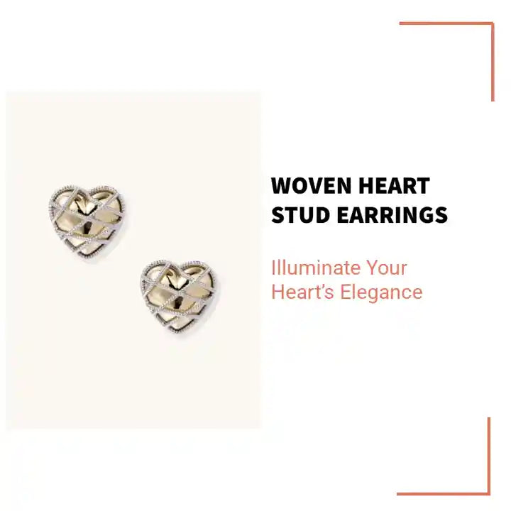 Woven Heart Stud Earrings by@Outfy