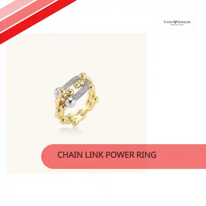 Chain Link Power Ring by@Outfy