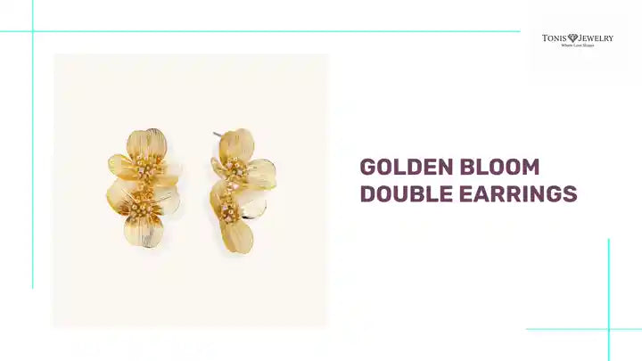 Golden Bloom Double Earrings by@Outfy