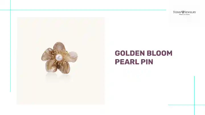 Golden Bloom Pearl Pin by@Outfy