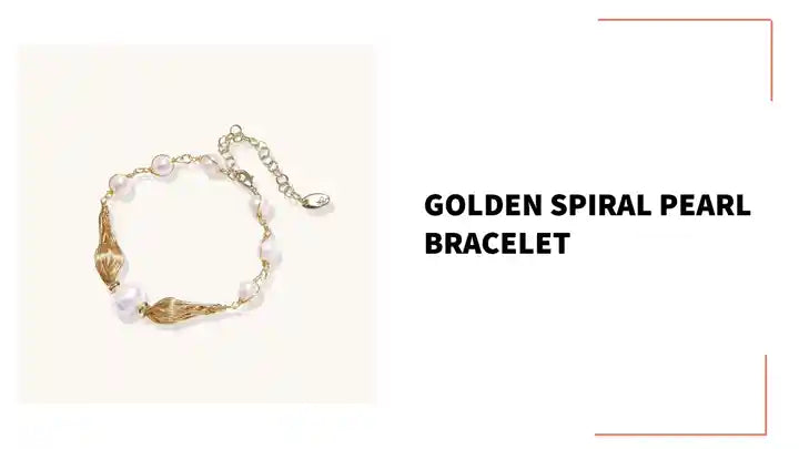Golden Spiral Pearl Bracelet by@Outfy