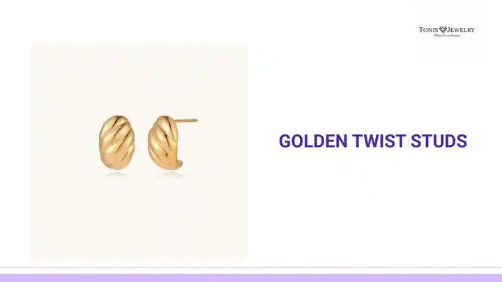 Golden Twist Studs by@Outfy