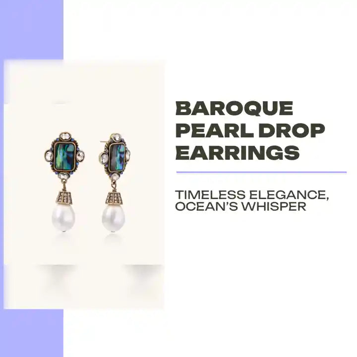 Baroque Pearl Drop Earrings by@Outfy
