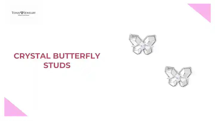 Crystal Butterfly Studs by@Outfy