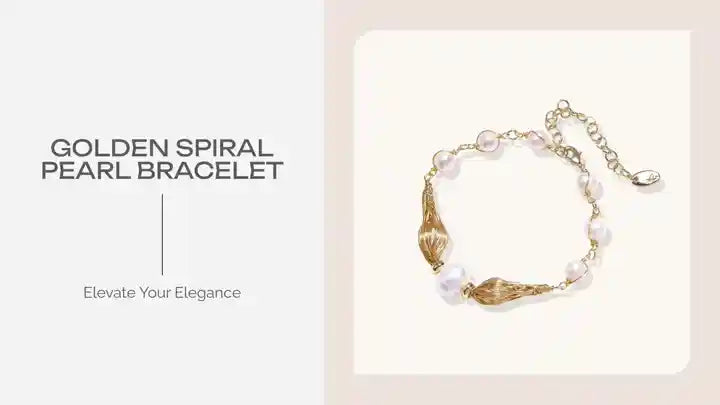 Golden Spiral Pearl Bracelet by@Outfy